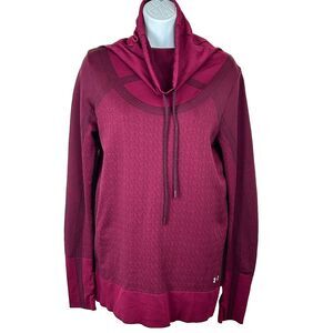 Under Armour Threadborne Funnel Neck Top Maroon Women's Size M